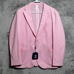Tiki Napoli Sport Coat Mens US 40 IT 50 Pink New York 2-Button Made In Italy